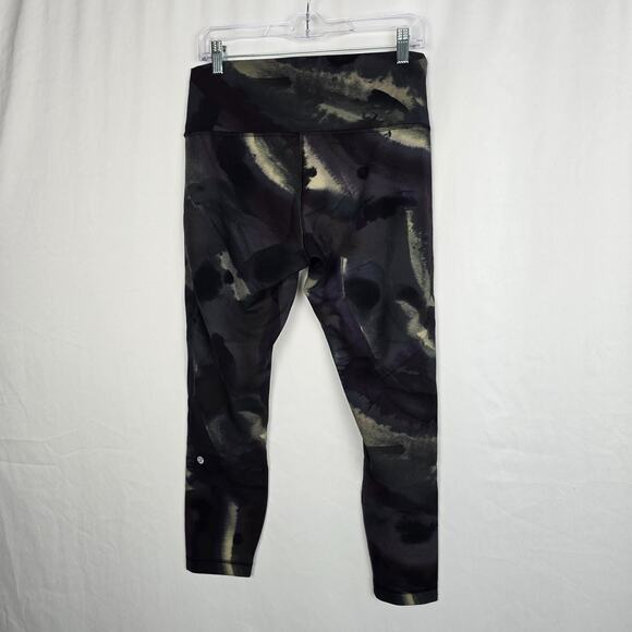Lululemon Athletica Jogging Pants Women's 14 Black Green Camo Stretch - Picture 8 of 16
